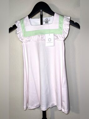 The Proper Peony Pink with Green Stripe Sleeveless Dress, size 5, NWT